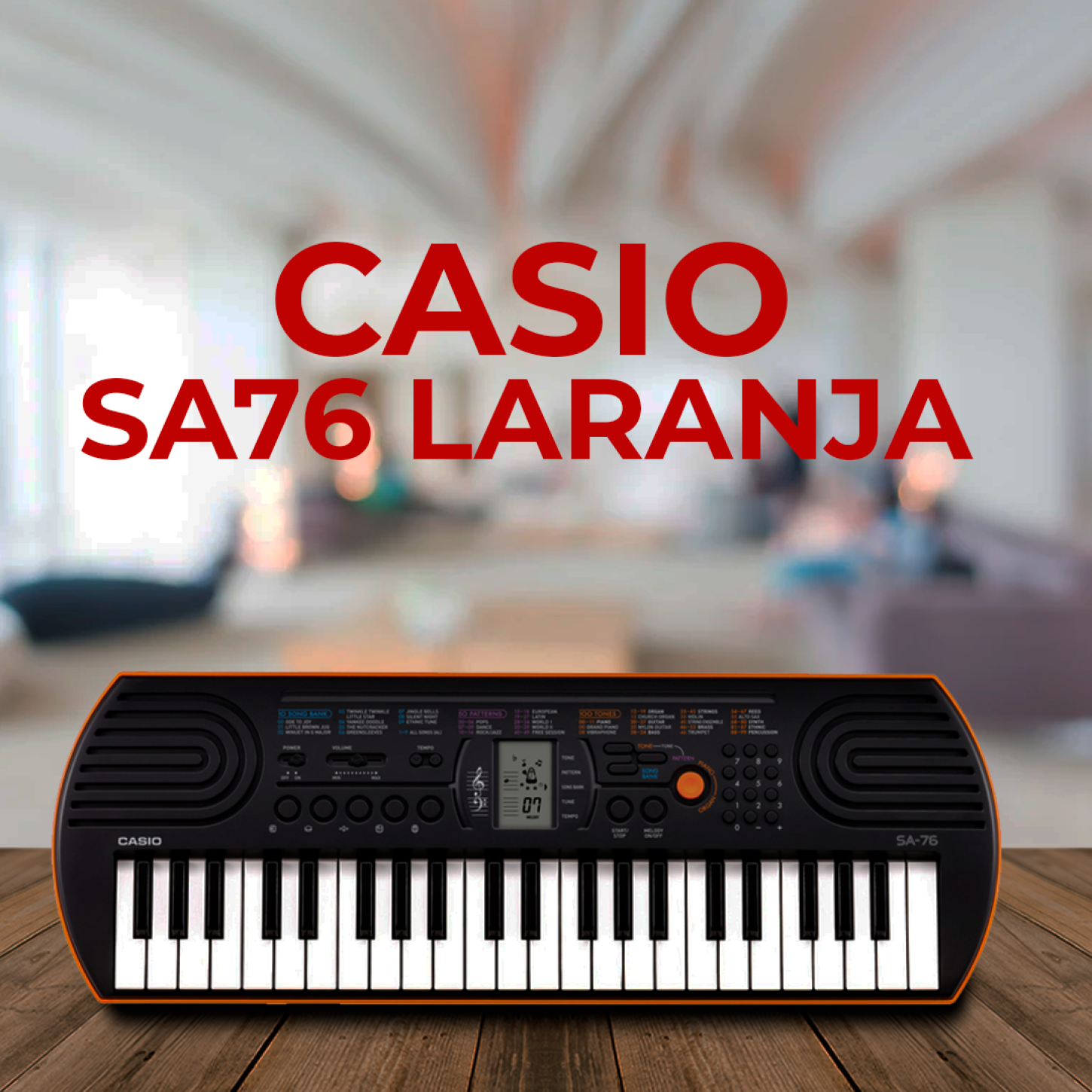 Teclado Musical Infantil Mini 44 Teclas Casio SA-77 Cinza