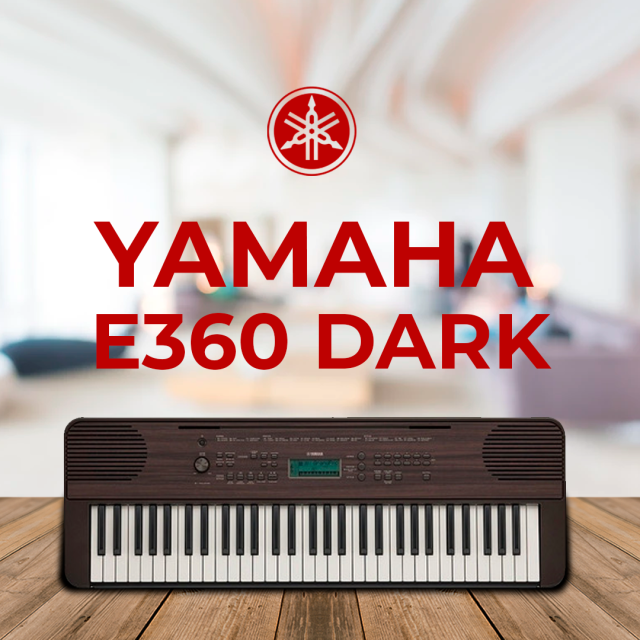 Teclado Musical Yamaha E360 Dark Walnut